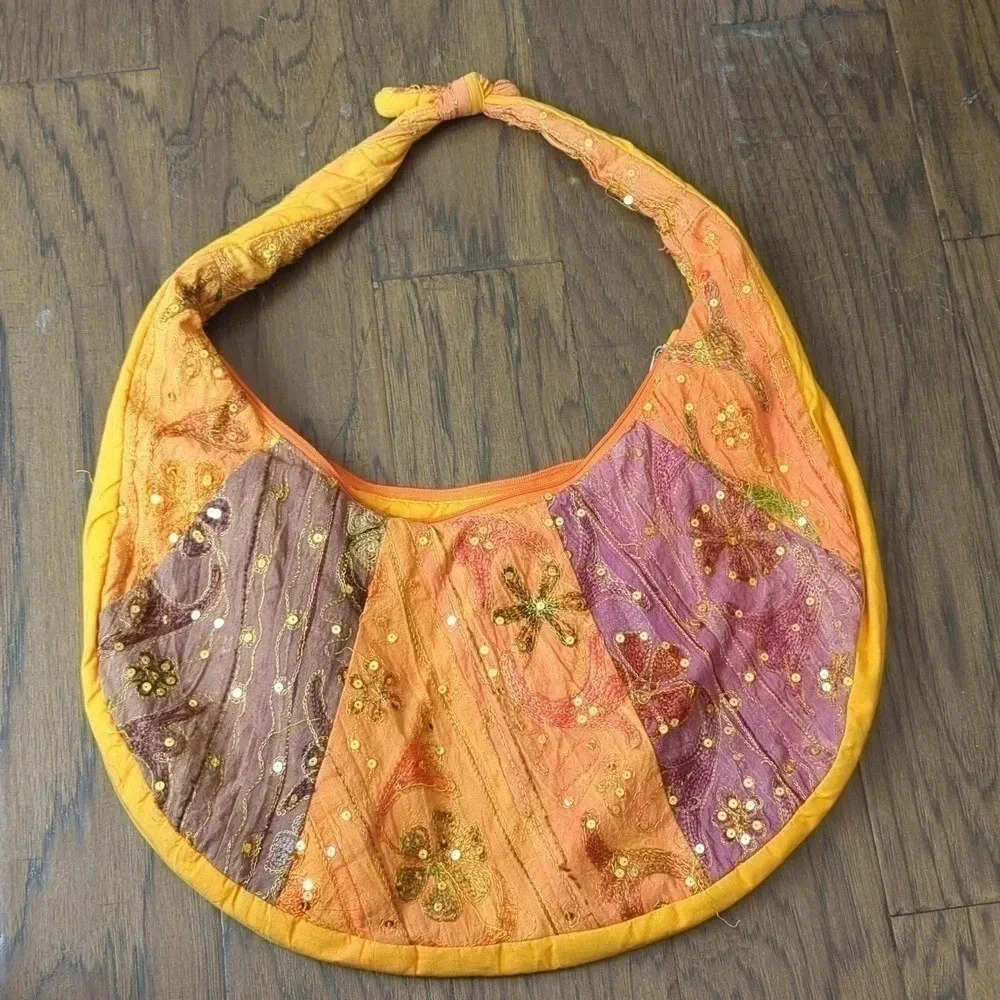 Orange  Sequined purse
